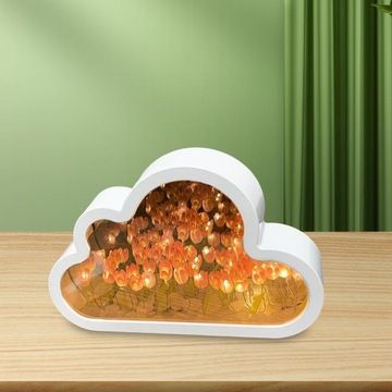 DIY Облака Ночной светильник Зеркало для макияжа ручной работы Розовый