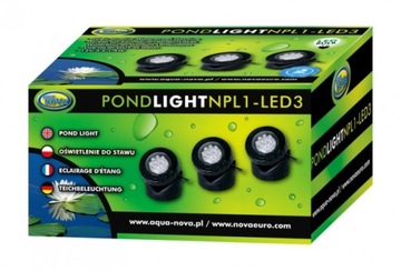 AQUA-NOVA OŚWIETLENIE LED DO OCZEK WODNYCH 3X1,6W