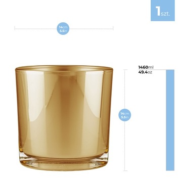 ЗОЛОТАЯ СТЕКЛЯННАЯ Крышка для цветочного горшка с растениями GLAMOUR DECORATION H 14 см ВАЗА