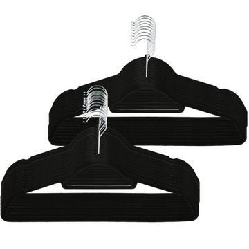 ДЕРЕВЯННЫЕ ВЕШАЛКИ ВЕЛЮРОВАЯ ВЕШАЛКА ДЛЯ ОДЕЖДЫ ДЛЯ ШКАДА НАБОР 20 ШТ ЧЕРНАЯ