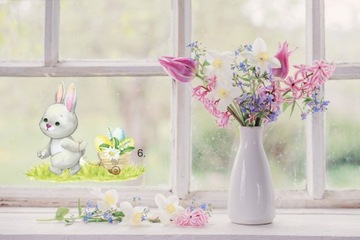 NAKLEJKA WIELKANOCNA KRÓLICZEK - ZAJĄCZEK BIAŁY-6