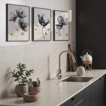 NOWOCZESNE OBRAZY DO SALONU KUCHNI SYPIALNI KWIATY PLAKAT W RAMIE NA ŚCIANĘ