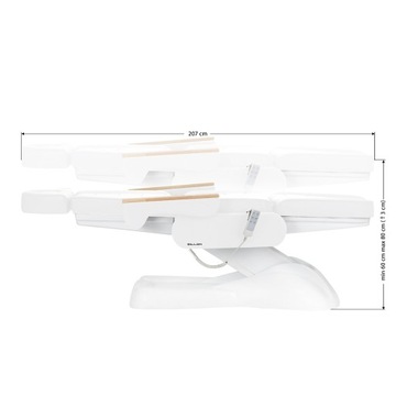 Fotel kosmetyczny elektryczny Lux 273b 3 silniki biały pedicure masaż spa