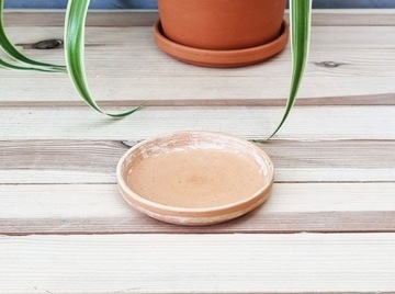 Podstawka pod doniczkę gliniana HM PIASEK 9cm - spodek z terakoty