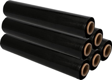 6 x FOLIA STRETCH 1,5KG CZARNA STRECZ STRECH CZARNY