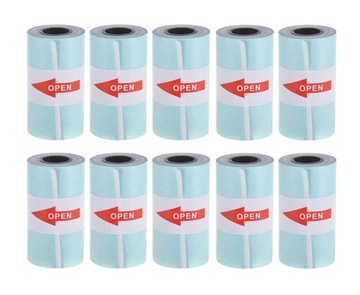 PAPIER SAMOPRZYLEPNY ROLKI DO MINI DRUKARKI DRUKUŚ APARATU BIAŁY 10SZT