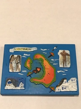 MAGNES MAGNEZ LODÓWKĘ SANTORINI GRECJA MAPA CUDO