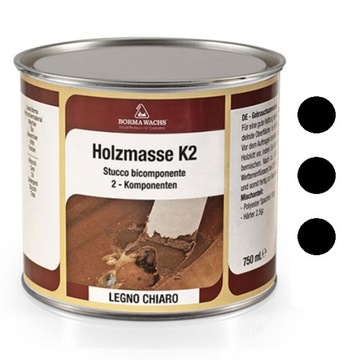 Szpachla Borma Wachs Holzmasse K2 750ml Czarna
