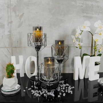 Хромированный подсвечник Glamour Lantern, серебристый НАБОР