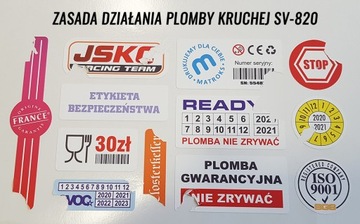 ОБРАЗЦЫ гарантийных пломб, голограмм, наклеек
