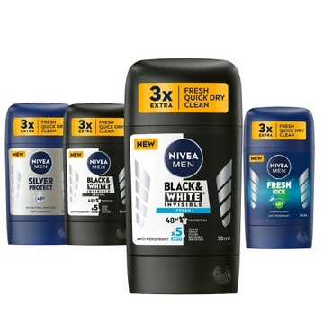 NIVEA MEN Antyperspirant męski w sztyfcie 4x50ml