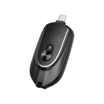 ЧЕРНОЕ Зарядное устройство POWERBANK 1200 мАч БРЕЛОК с двумя разъемами Type-C + Lightning