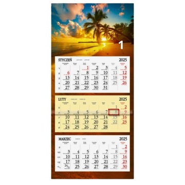 ТРЕХСЕКЦИОННЫЙ НАСТЕННЫЙ КАЛЕНДАРЬ 2025 Год смешанного дизайна