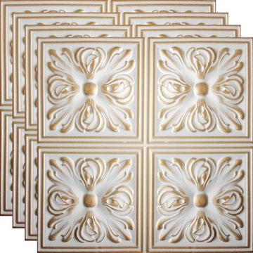 KASETONY SUFITOWE ANTYK PANEL ŚCIENNY RETRO 05 SZARO ZŁOTE - ZESTAW 1m2