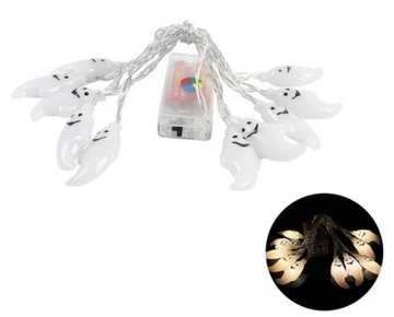 LAMPKI GIRLANDA ŁAŃCUCH Duch LED HALLOWEEN DUSZKI