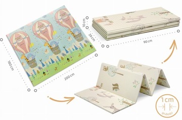 ОБРАЗОВАТЕЛЬНЫЙ КОВРИК, СКЛАДНОЙ ДЛЯ ДЕТЕЙ, БОЛЬШОЙ, МИШКИ, ШАРЫ, 180x200