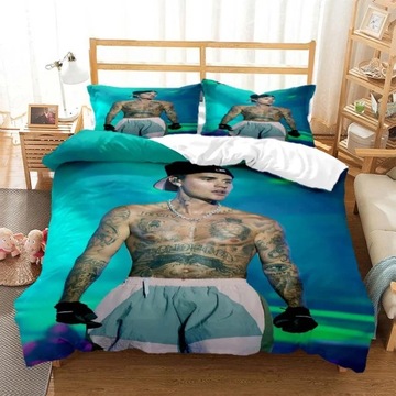 PIOSENKARZ JUSTIN BIEBER WZÓR POŚCIELI Z NADRUKIEM 3D MIĘKKA