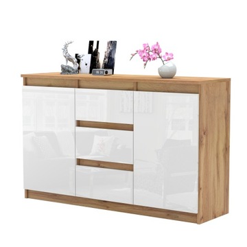 Komoda AGA szafka 120 cm 3 szuflady nowoczesna pojemna rtv POŁYSK system