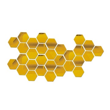 100x Płytki lustrzane 3D Naklejki ścienne z mozaiką Samoprzylepne złoto 80x70x40mm