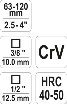 YATO - КЛЮЧ ДЛЯ МАСЛЯНОГО ФИЛЬТРА 3-РУЧНЫЙ 63-120 ММ