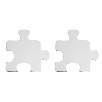 KOLCZYKI SREBRNE SZTYFTY PUZZLE SREBRO 925