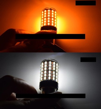 LED 144 P27/7W 3157 ДВОЙНОЙ БЕЛЫЙ ОРАНЖЕВЫЙ CANBUS