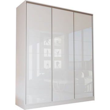 GARDEROBA CASPIAN 3D 200x250 - BIAŁA - LACOBEL