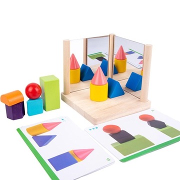 ch-Wooden Stacking Blocks Mirror Imaging Toys Set
