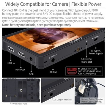 Монитор Feelworld F5 PRO V4 с диагональю 6 дюймов