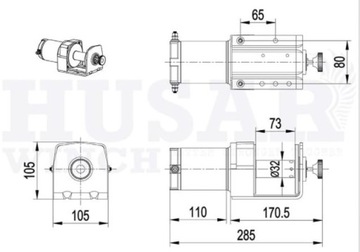 Лебедка электрическая канатная Quad ATV 1134 кг