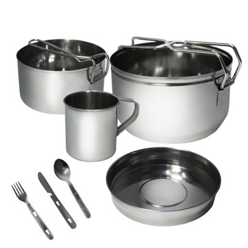 СТАЛЬНОЙ ТУРИСТИЧЕСКИЙ ОБЕДЕННЫЙ МЕНЯЖ, СТАЛЬ, 7 шт.