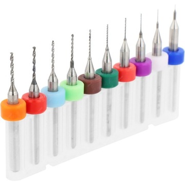 ZESTAW 10x MINI WIERTŁA WIERTŁO PCB 0.1-1.0mm 38mm