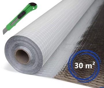 FOLIA DACHOWA PAROIZOLACYJNA ALUMINIOWA PAROIZOLACJA 110g SECCO ALU 30m²