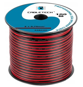 Przewód Kabel dwużyłowy 2x1mm2 CCA Zasilający do taśmy LED 100m