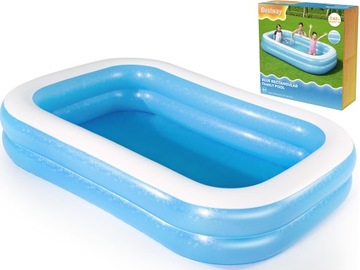 BESTWAY duży BASEN RODZINNY 262x175 cm 2 pierścienie + ŁATKA NAPRAWCZA