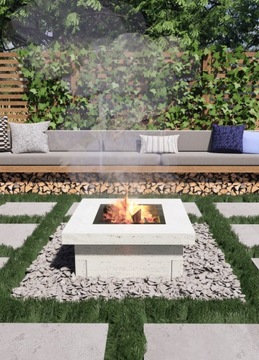 Садовый камин, бетонный камин 90 см.