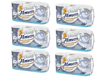 6x ТУАЛЕТНАЯ БУМАГА ALMUSSO, БЕЛАЯ, 3-СЛОЙНАЯ, 22 м
