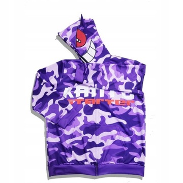 Gengar Y2K BLUZA MĘSKA Z KAPTUREM FULLZIP HIP