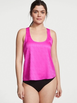 Victoria's Secret piżama satyna logo koszulka + szorty rozmiar S