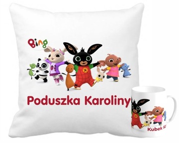 BING ZESTAW PODUSZKA+KUBEK+IMIĘ PROMOCJA!