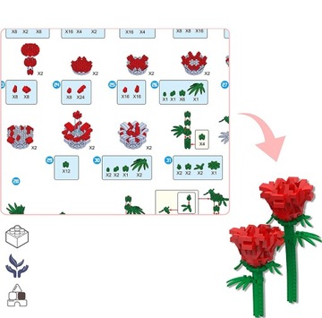 Набор строительных блоков - подарки вечной красной розы