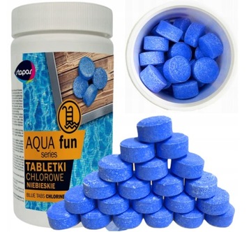 AQUA FUN Blue Таблетки 20г Хлорная химия для бассейнов 1кг 50шт