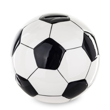 Skarbonka piłka dekoracyjna ceramiczna czarna 13cm