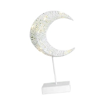 ch-Woven Table Lamp LED Night Light Adults Ambient Light Paper Rope Moon