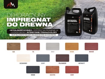 IMPREGNAT farba do drewna 10L Z WOSKAMI 12 KOLORÓW