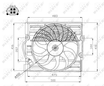 NRF VENTILÁTOR CHLADIČŮ BMW 7 E38 94-