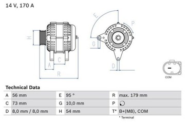 ALTERNÁTOR 180A 170A 0 986 083 470 BOSCH BMW X5 X6