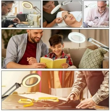 LAMPA KOSMETYCZNA DERMATOLOGICZNA LUPA DO BLATU POWIĘKSZAJĄCA KREŚLARSKA 3x