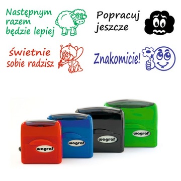 Wagraf 2 pieczątka ocena obrazkowa dla nauczycieli zestaw 4 szt