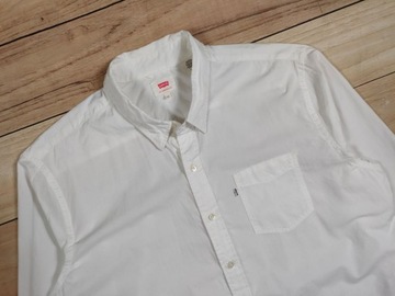 LEVI'S Koszula Męska Biała z Kieszonką Logo r. XL